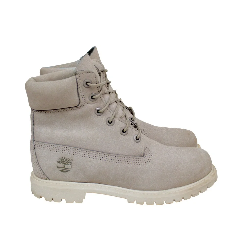 Women's Timberland Size 7.5 Gray 6 Inch Premium Leather Boots GUC - Picture 3 of 15